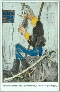 92025 - CARTOLINA d'Epoca - Militare I Guerra SATIRICA - Pan Kappa BREAD FOOD - Picture 1 of 1
