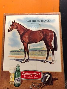 Vintage 1964 Northern Dancer Kentucky Derby Rolling Rock Beer Sign - Picture 1 of 5