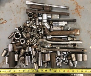 Vintage USA Tool Lot Plomb Ratchet Cornwell Proto Weight Sockets Extensions Apex - Picture 1 of 23