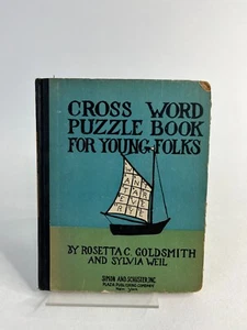 Cross Word Puzzle Book For Young Folks By Rosetta C. Goldsmith Vintage!! - Picture 1 of 15
