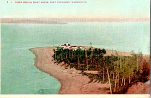 Port Townsend Washington WA Postal Point Wilson Light House Vista Aérea Años 1900 - Imagen 1 de 2