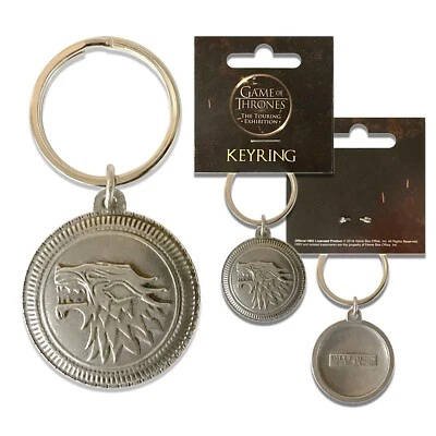 Official Game Of Thrones Stark Shield Keyring Direwolf Sigil GOT Merchandise - Immagine 1 di 2