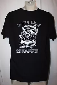 mens dark seas t-shirt L pre-owned grundens defenders of the deep black - Picture 1 of 3