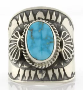 11,75 - Anello turchese Kingman naturale dell'artista Navajo Derrick Gordon - Foto 1 di 4