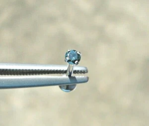 CUERPO LABRET DIAMANTE AZUL REAL 2,41 mm, oreja labial certificado 1/4",5/16",3/8",7/16 - Imagen 1 de 8