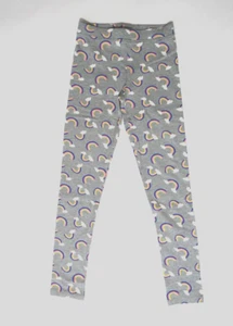 J.CREW CREWCUTS HEATHER GREY RAINBOW PRINT ELASTIC WAIST STRETCH LEGGINGS Sz 4-5 - Picture 1 of 2