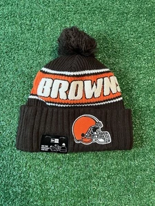 NEW ERA X NFL " CLEVELAND BROWNS ABNEHMBARE BOMMEL BEANIE " BRAUN/ORANGE - Bild 1 von 4