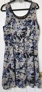 Speed Control NY Damen blau Blumen ärmellos knielang gefüttert Kleid Größe 3X - Bild 1 von 5