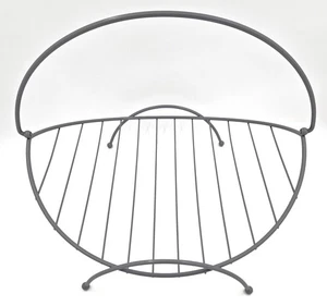 Restored Brass Enamel Large Log Blanket Magazine Holder Rack 1950-60s - Picture 1 of 7