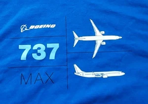 Boeing Aviation 737 Max Flugzeug blau 2XL T-Shirt - Bild 1 von 4