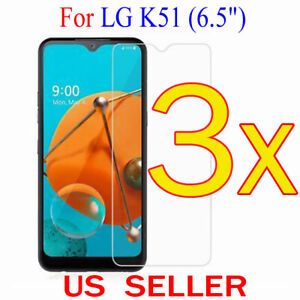 3x Clear LCD Screen Protector Guard Cover Film For LG K51  (6.5") 