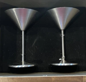 Nordstrom Set (2) - 6,5 Zoll Satin Edelstahl Becher Martini Brille - Bild 1 von 7