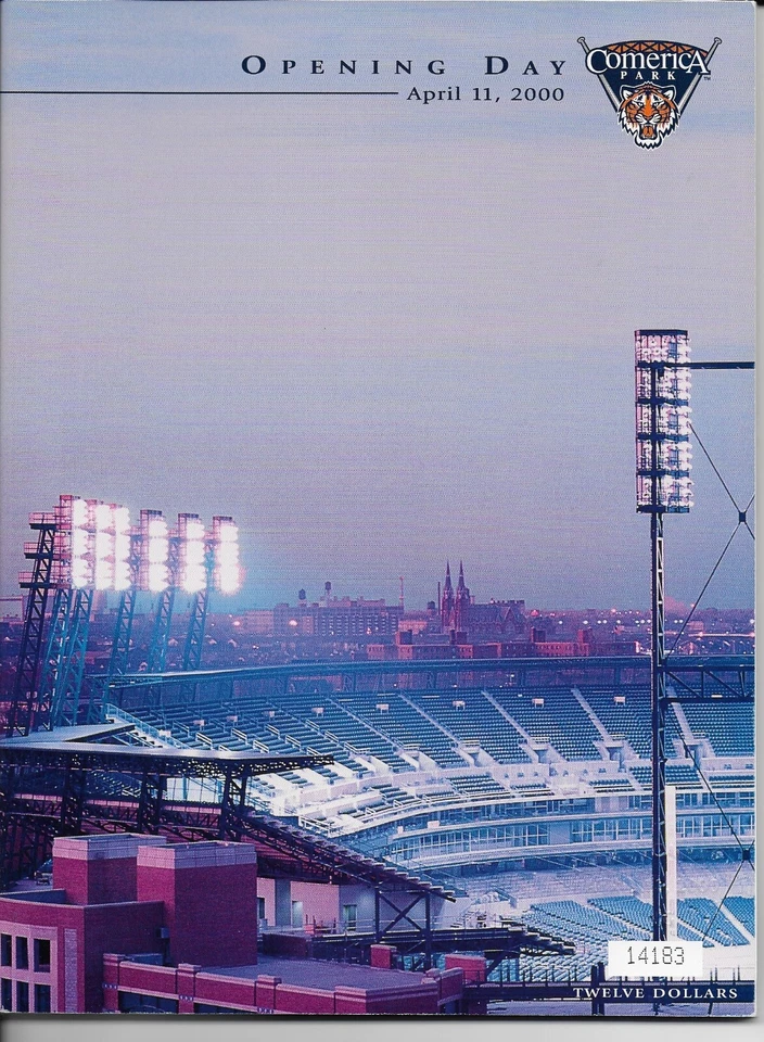 DETROIT TIGERS OPENING DAY AT COMERICA PARK APRIL 11 2000 PROGRAM EMBOSSED - Image 1 of 1