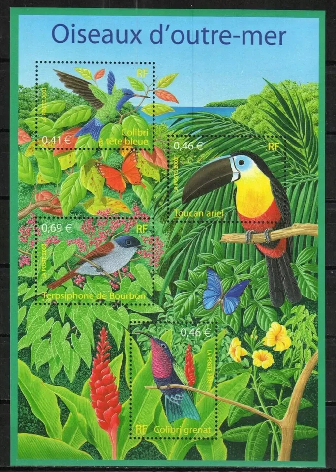 France Stamps — Souvenir Sheet — 2003, Overseas Birds #2939a MNH - Image 1 of 1