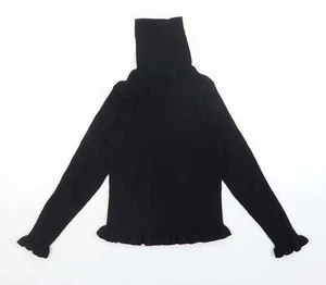 I love womenswear Girls Black Roll Neck Cotton Blend Jumper Size 10 Years - Picture 1 of 12