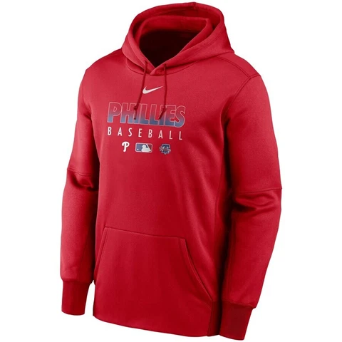 Men's Nike Therma MLB Philadelphia Phillies Baseball Pullover Sweatshirt Red 2XL Cover