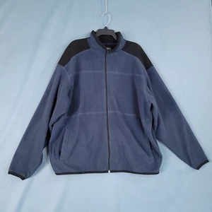 Athletech Men's Full Zip Fleece Jacket Mock Neck Blue Size XL - Picture 1 of 8