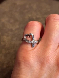 Tiffany & Co 18K Weißgold Diamant Paloma Picasso Open Loving Heart Ring Größe 5 - Bild 1 von 2