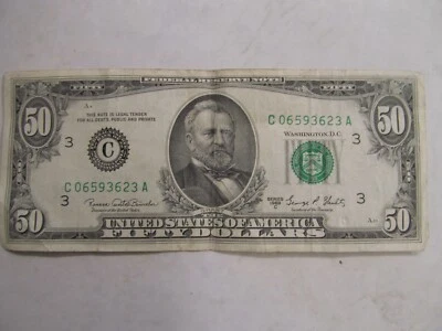 1969 Series C Grant 50 Dollar Bill - Image 1 of 4