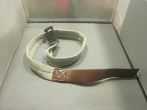 LOB MEN'S BELT CLOTH AND LEATHER 36" LONG TAN AND BROWN - Picture 1 of 6