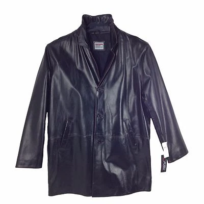 FBFU223 Black Platinum Fubu, Men 3/4 Length Coat With 3 Buttons Up Front - Image 1 of 4