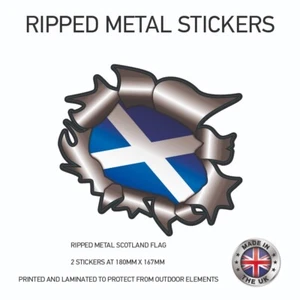 2 x Schottland zerrissen Metall Flagge AUFKLEBER 180mm x 167mm Scottish Bumper Car RML03 - Bild 1 von 1
