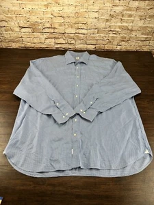 Peter Millar Mens Size 2XL Long Sleeve Button Up Shirt Checkered Blue - Picture 1 of 7