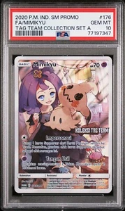 PSA 10 Mimikyu 176 Full Art Secret Rare Sun Moon Pokemon Indonesian Promo Card - Picture 1 of 8