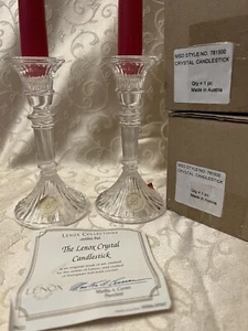 Lenox Crystal Candle Sticks Austria Set Of 2 5 1/2" tall NIB - Picture 1 of 2