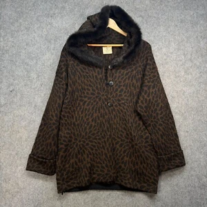 Chaqueta Spirit Of The Andes para mujer talla M marrón negra 100 % piel con botones de alpaca - Imagen 1 de 18