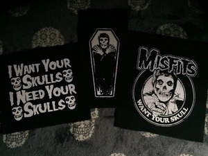 Misfits Fiend Medium Canvas Patch I Want Your Skulls Crimson Ghost Coffin Horror - Picture 1 of 25