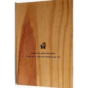 Writers Block Wooden Postcard Theres no place like home If you dont have money - Picture 1 of 4