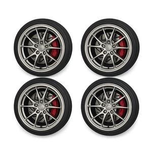 1:64 Silver Alloy Wheels - Multi-Spoke Racing fits Tomica Hot Wheels Matchbox - Picture 1 of 4