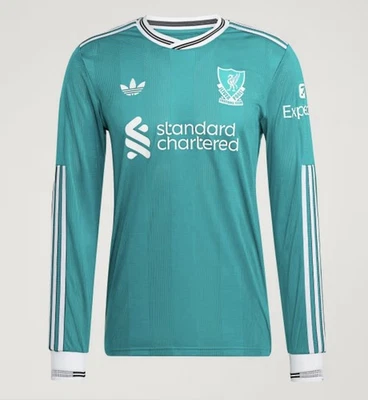 **Adidas Liverpool Jersey Long Sleeve JV6460 Sea Green Size L LARGE **AUTHENTIC - Image 1 of 4