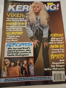 Kerrang! Mag No.301 1990 VIXEN Aerosmith Jon Bon Jovi Scorpions Megadeth Ratt - Picture 1 of 3