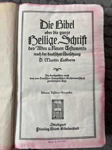 1924 Die Bibel ober die ganze Heilige Schrift  und nuen Testament German Bible Y - Picture 1 of 7