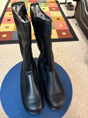 Calentadores de puntera para mujer de cuero botas de media pantorrilla cremallera lateral invierno botas de nieve talla 12 W Foto 1 de 3