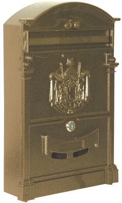 SALONE SRL CASSETTA POSTALE VILLA ITALIA IN ALLUMINIO COLOR BRONZO ANTIC. L26xP9xH42 cm