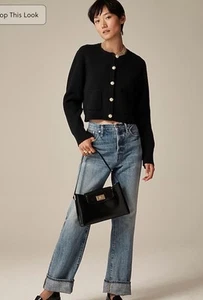 J. CREW New Relaxed Emilie Sweater Black Lady Jacket Gold Buttons Women's Sz XXL - Picture 1 of 19