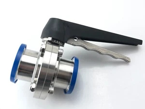 2" Tri-Clamp Sanitary Butterfly Valves with Trigger Handle (BFVPE) SS 304 - Picture 1 of 5