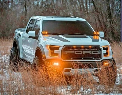 Gen2 FORD RAPTOR M&R QUAD (4) LED DITCH HOOD LIGHT KIT 160w WITH AMBER DRL - Image 1 of 4