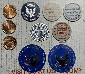 50 US Mint & Proof Set Tokens Philadelphia Denver Eisenhower Dollar Mix Lot - Picture 1 of 7