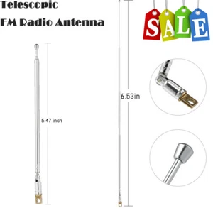 Portable 13.9-16.6cm Telescopic Extendable Aerial Connector For FM V8I9 - Picture 1 of 9
