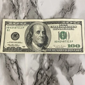 Alter Design 100 Dollar Schein (Hundert Dollar Schein) - Serie 1996 AB 62487313 P B2 - Bild 1 von 1