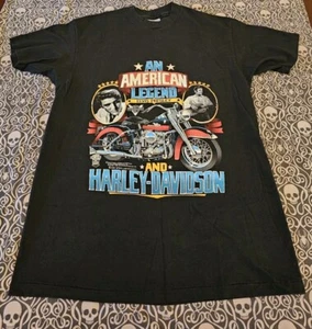 VTG 1987 Elvis Presley Harley Davidson Shirt XL American Legend Single Stitch - Picture 1 of 7