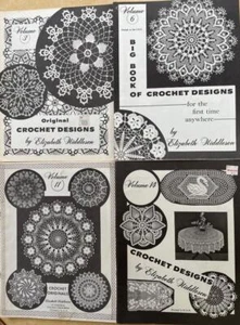 4 Eliz Hiddleson Thread CROCHET DESIGNS Ptn Bks~3-6-11-14~doily tablecloth Irish - Picture 1 of 1
