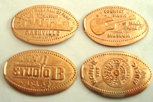 COUNTRY MUSIC HALL OF FAME Nashville, TN -- set of 4 elongated copper pennies - Picture 1 of 1