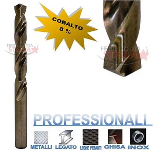 PUNTE PUNTA TRAPANO HSS A COBALTO 8% PER ACCIAIO INOX FERRO METALLO GHISA LEGHE - Foto 1 di 23
