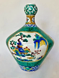IMPRESSIVE KUTANI YAKI VASE JAPANESE MEIJI PORCELAIN  ANTIQUE c. 1900 - Picture 1 of 8