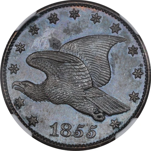 1855 1C Flying Eagle Cent J-168 NGC PR62BN Cover